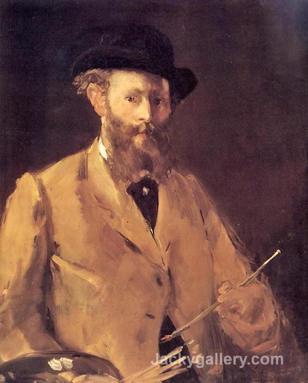 Self Portrait with a Palette by Edouard Manet paintings reproduction